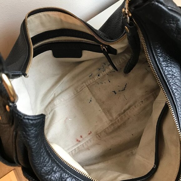 Michael Kors Black Pebbled Leather Braided Drawstring Hobo Shoulder Bag - Picture 9 of 9